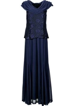 M.I.M Jurk Met Sjaalkraag Blauw