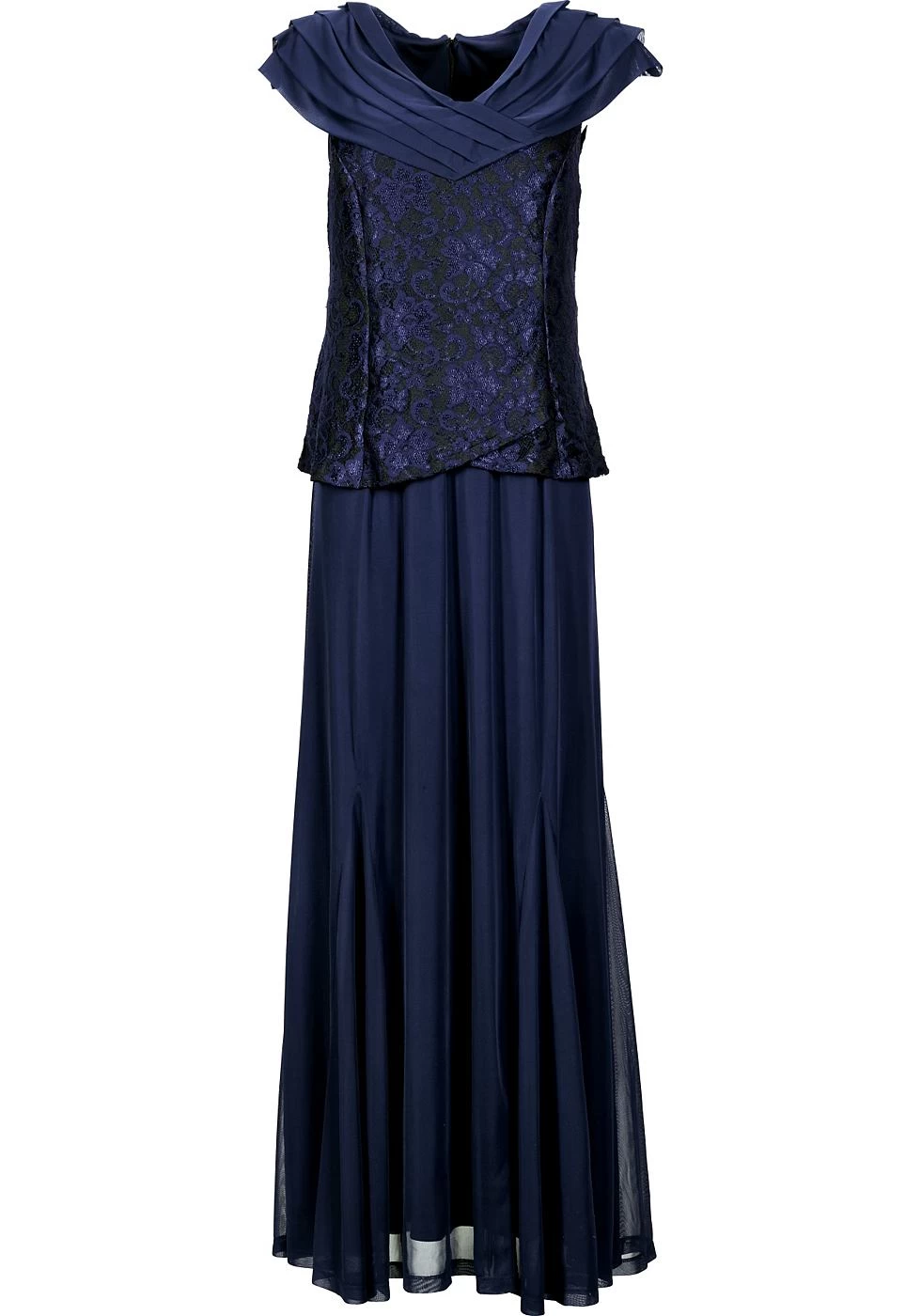 M.I.M Jurk Met Sjaalkraag Blauw 1 M.I.M Jurk Met Sjaalkraag Blauw