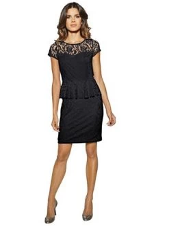 ALBA MODA Zwart Kanten Jurk Met Ritssluiting Achter