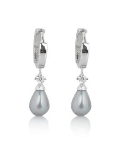 De Bijenkorf Exclusive Zilveren Oorringen Met Druppelvormige Parel