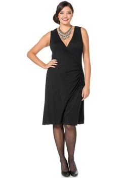 Elegante Galajurk Grote Maat Effen Zwart