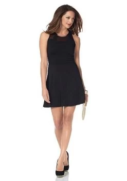 MELROSE Jersey-jurk Met Mesh-inzet Zwart