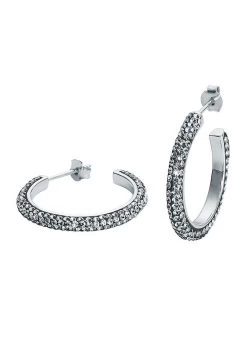 NOELANI Steekcreolen Met Grijze Steentjes