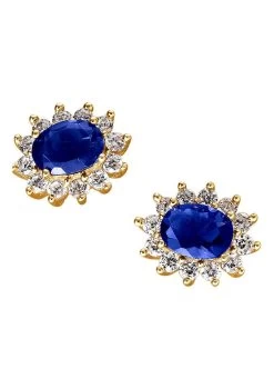 Oorbellen Met Blauwe En Witte Zirkonen